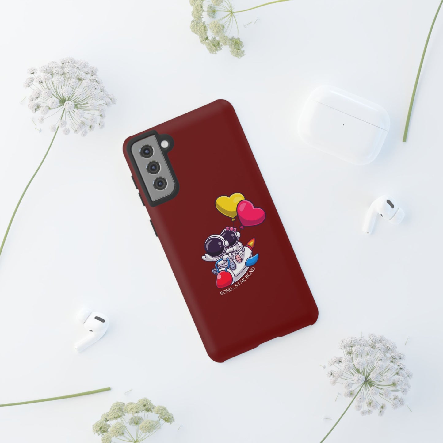 Cute Astronaut Phone Case - Love in Space Design for Couples