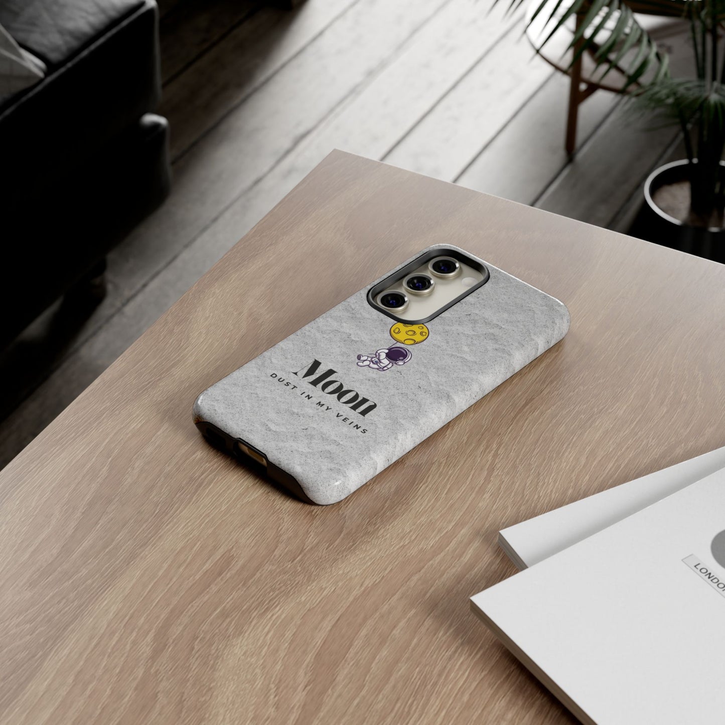 Astronaut Moon Phone Case - "Dust in My Veins" Durable Tough Case