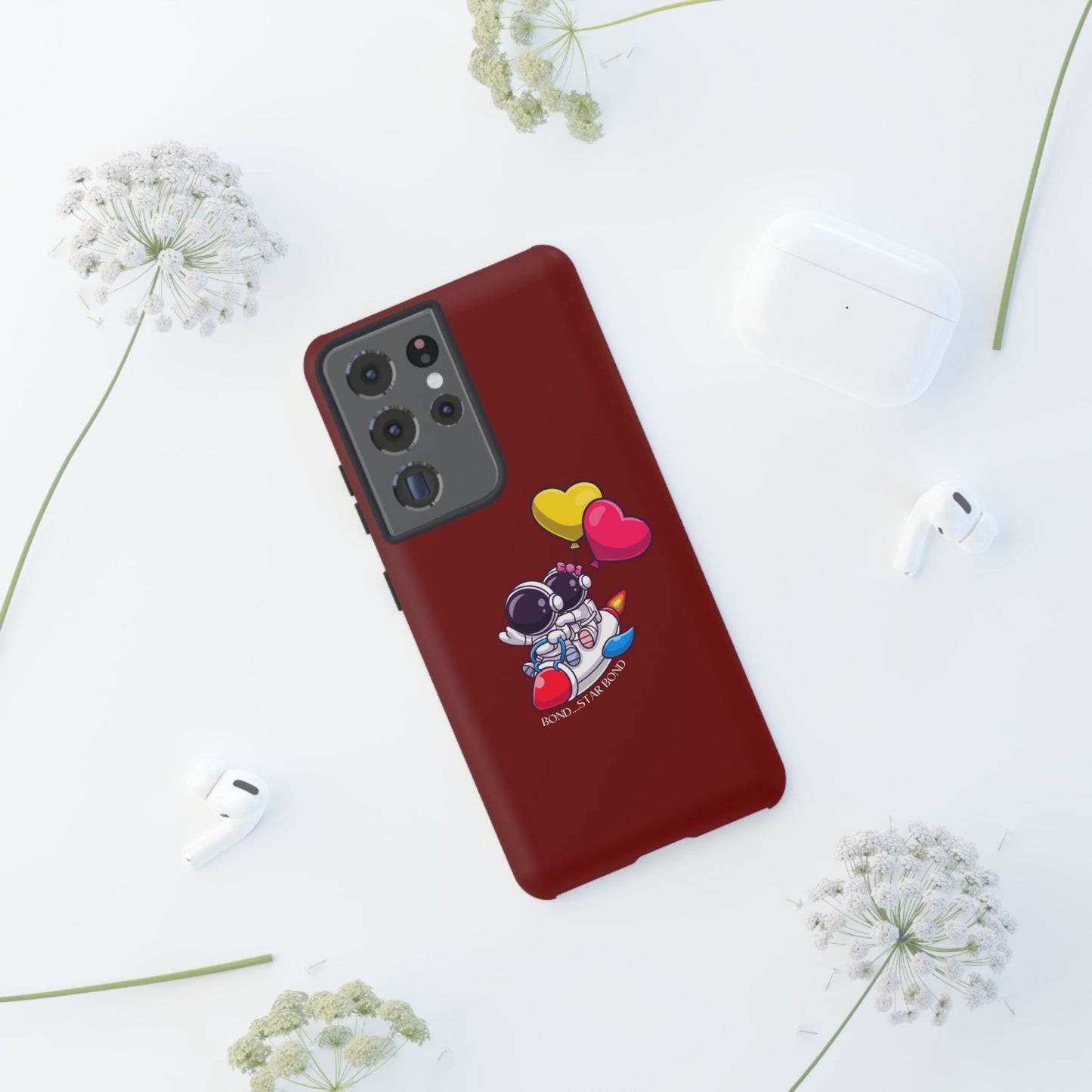 Cute Astronaut Phone Case - Love in Space Design for Couples