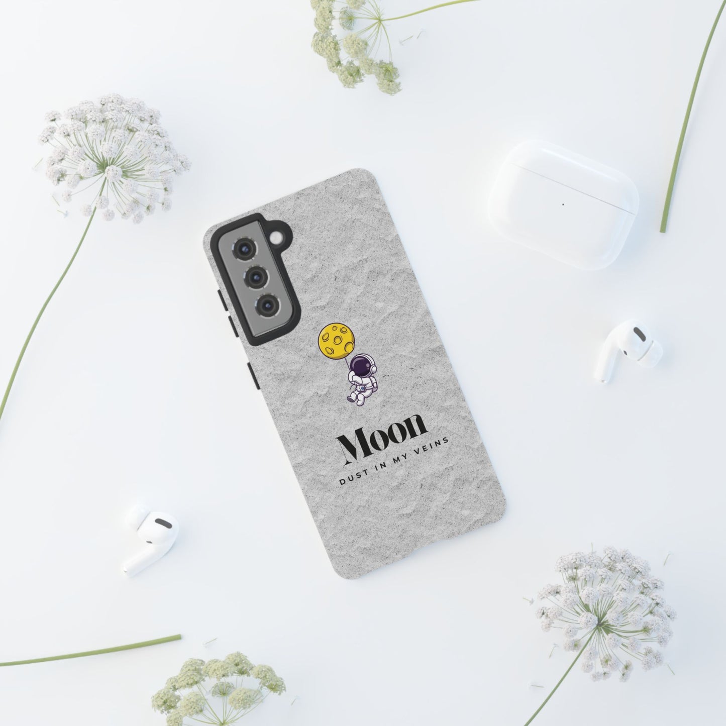 Astronaut Moon Phone Case - "Dust in My Veins" Durable Tough Case